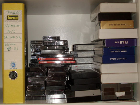 About 100 audio and video tapes with production material of NAMASTÉ - A Journey Across India Following the Footprints of Mahatma Gandhi