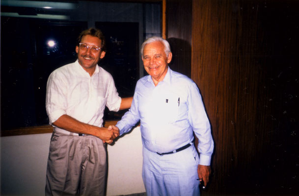 With the director of the Ecumenical Center of Tantur, Dr. Bolling, 13 October 1987.