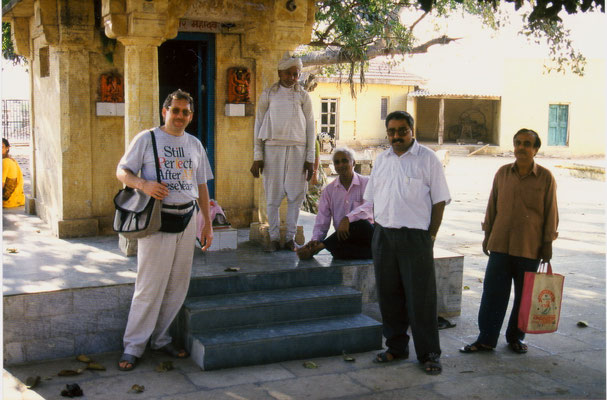 Visiting a small temple in Porbandar, Gujarat, 1993.