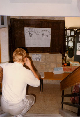 Documenting the Gandhi exhibition, Tantur, 13 October 1987.