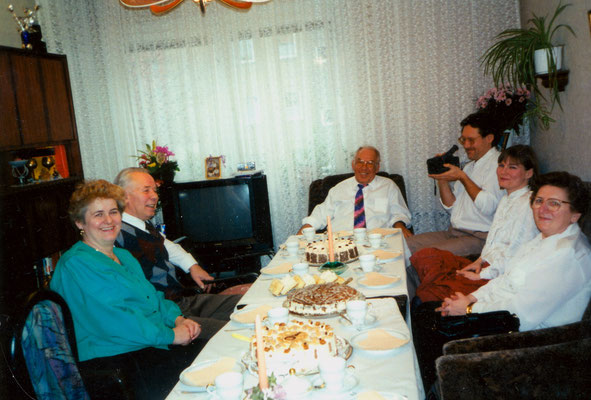 With wife Susanne and relatives in Wismar, Germany, 1995.