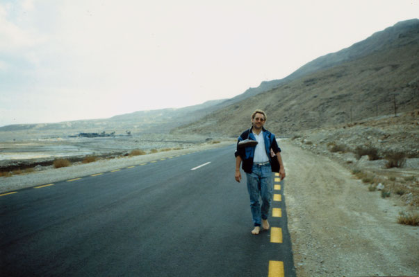 During a lonesome walk near the Dead Sea, Israel, 1989.