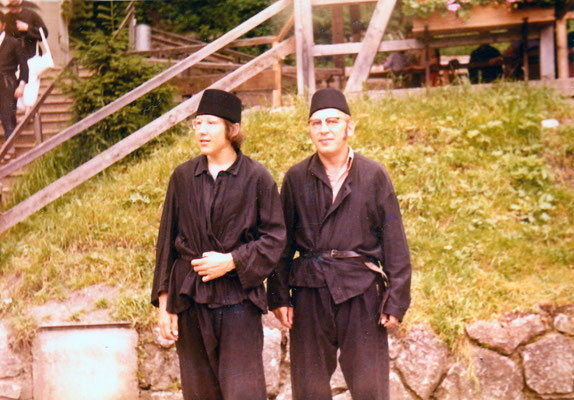 With father on a visit of a salt mine in Bavaria, 1972.