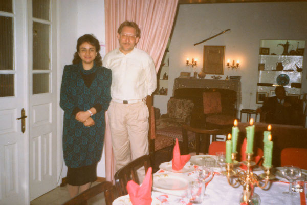 With Lina Majaj in her house in East-Jerusalem, Christmas 1989.