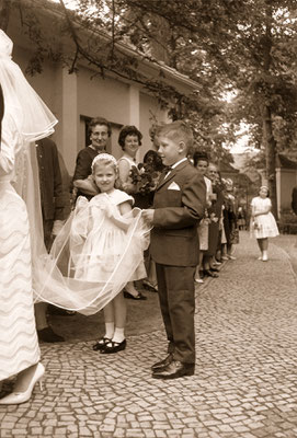 During the wedding of his godmother, 1965.