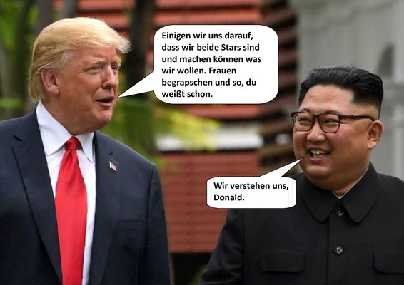 Donald Trump, Kim Jong Un,