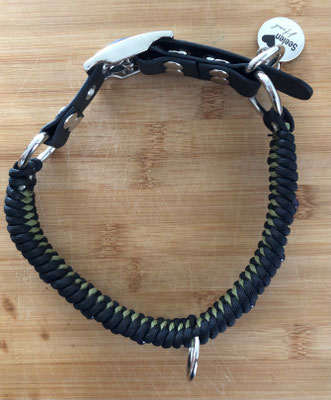 Paracord Hundehalsband / Verschluss aus Biothane oder Leder