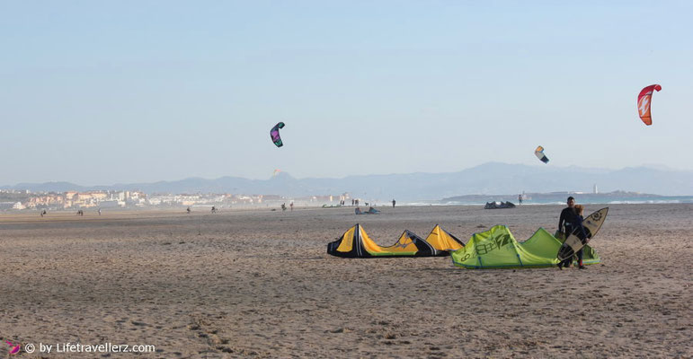 Kitespot Landebahn, Tarifa, Andalusien, Spanien