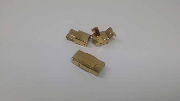 Edelstahl, goldfarbener Klipverschluß für Armbänder, 25x10mm