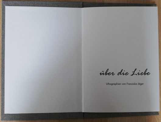 "Über Die Liebe" Deckblatt