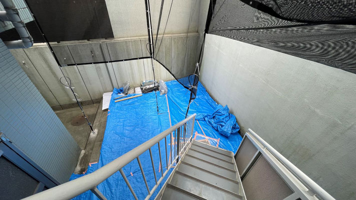 外部鉄骨階段工事 －－－（その１）@菱和パレス高輪TOWER管理組合ブログ
