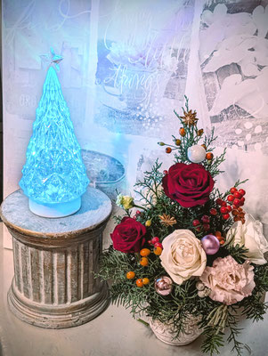 2025クリスマスレッスン ②クリスマスツリー風アレンジメント