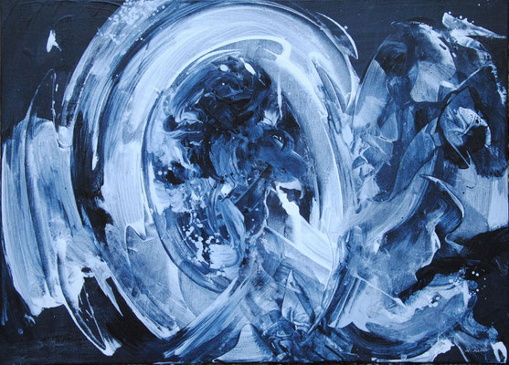 Ohne Titel Nr. 243.1. 80x60 cm, Acryl mit Tapetenkleister auf Leinwand