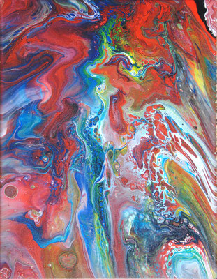 Ohne Titel Nr. 001.1, 30x40 cm, Acryl Fließtechnik auf Leinwand