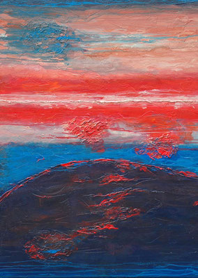 Ohne Titel Nr. 216, 80x120 cm, Acryl mit Spachtelmasse auf Leinwand
