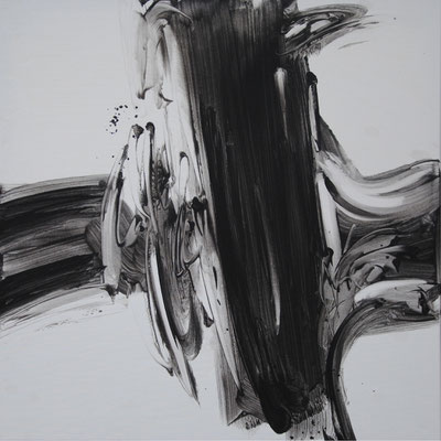 Ohne Titel Nr. 252.1, 80x80 cm, Acryl mit Tapetenkleister auf Leinwand
