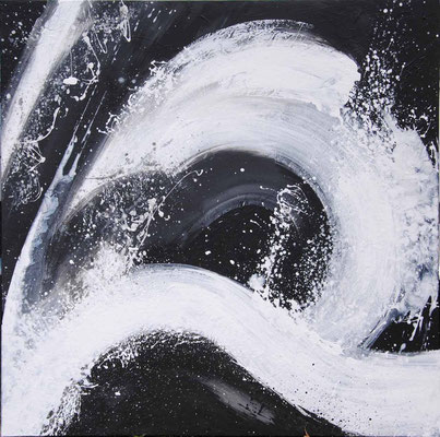 Ohne Titel Nr. 237, 80x80 cm, Acrylmit Tapetenkleister auf Leinwand