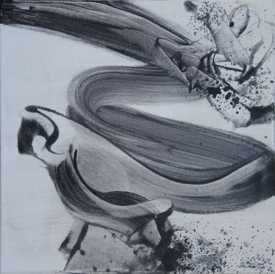Ohne Titel Nr. 261, 40x40 cm, Acryl mit Tapetenkleister auf Leinwand