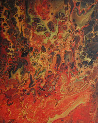 Ohne Titel Nr. 032.1, 50x70 cm, Acryl Fließtechnik auf Leinwand