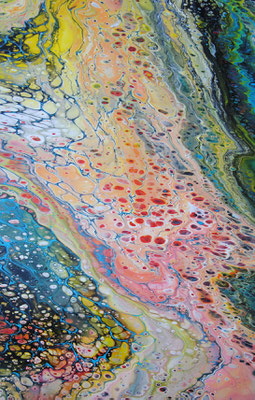 Ohne Titel Nr. 030.1, 20x60 cm, Acryl Fließtechnik auf Leinwand