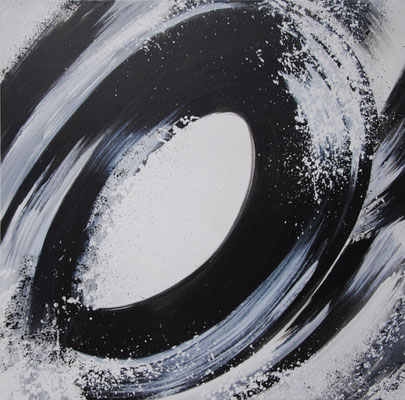Ohne Titel Nr. 226, 80x80 cm, Acryl mit Tapetenkleister auf Leinwand
