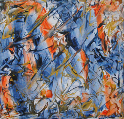 Ohne Titel Nr. 246, 80x80 cm, Acryl mit Tapetenkleister auf Leinwand
