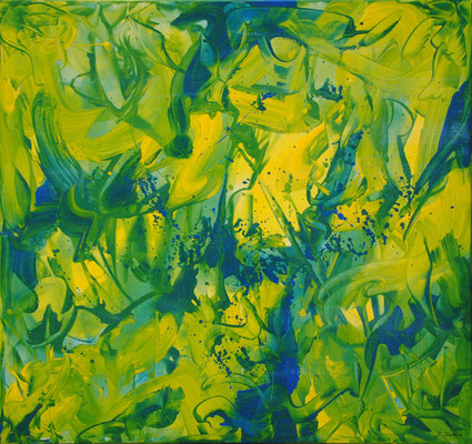 Ohne Titel Nr. 245.1, 80x80 cm, Acryl mit Tapetenkleister auf Leinwand