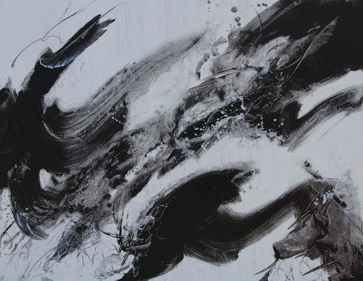 Ohne Titel Nr. 251, 100x80 cm, Acryl mit Tapetenkleister auf Leinwand
