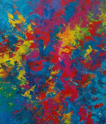 Ohne Titel Nr. 213, 80x100 cm, Acryl und Spachteltechnik auf Leinwand