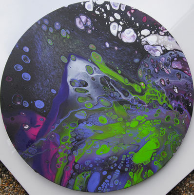 Ohne Titel Nr. 035.1, 50x50 cm, Acryl Fließtechnik auf Leinwand