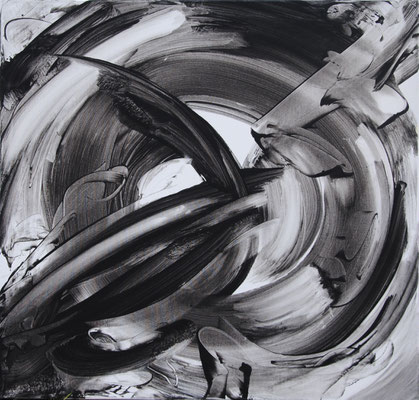 Ohne Titel Nr. 257, 80x80 cm, Acryl mit Tapetenkleister auf Leinwand