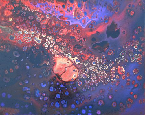 Ohne Titel Nr. 038, 70x50 cm, Acryl Fließtechnik auf Leinwand
