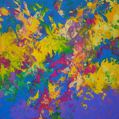 Ohne Titel Nr. 250, 80x80 cm, Acryl mit Spachteltechnik auf Leinwand