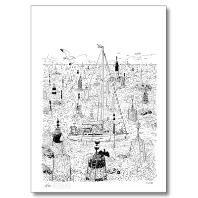 dessin humour, bateau, voilier, marin, navigation, mer