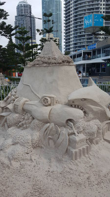 Sandskulpturen auf der Promenade