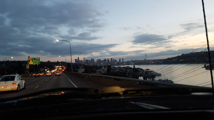 Vor Seattle standen wir noch ziemlich im tau:/