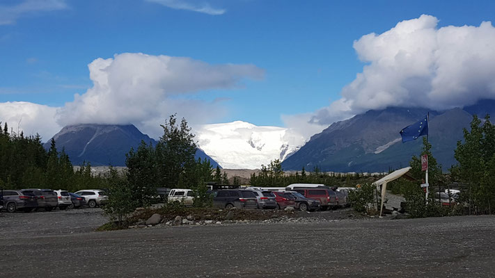 Super Aussicht auf den Gletscher von unserem Campingplatz