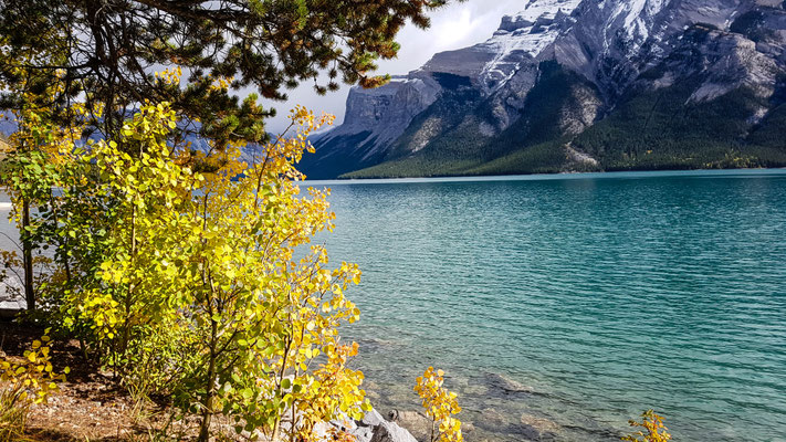 Lake Minnewanka. Dort haben wir eine Bootstour gemacht.