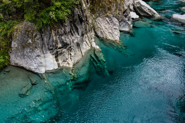 Blue Pools auf dem Haast Pass