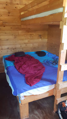 Unser improvisiertes Bett