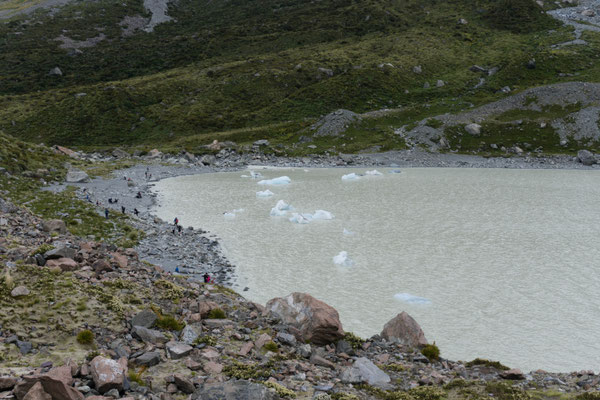 Kleine Eisberge im Gletschersee