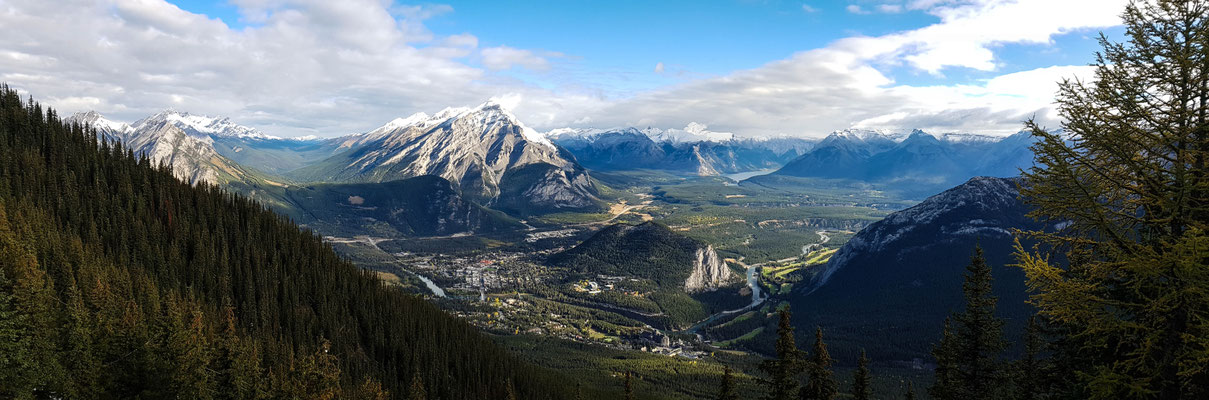 Aussicht vom Sulphur Mountain in Banff