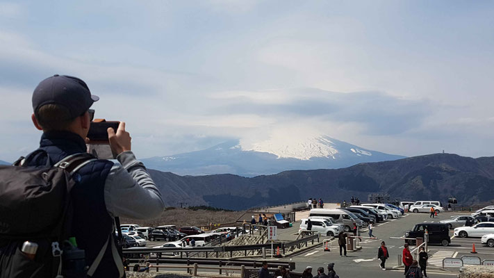 Mt. Fuji vom Geothermalpark Owakudani
