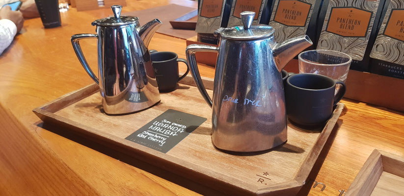 Man konnte Kaffee degustieren.