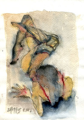 Akt, Aquarell/Papier, 15/21 cm, 2005