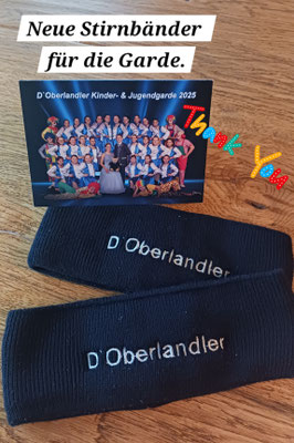 Neue Stirnbänder für D´Oberlandler Kinder-Jugendgarde aus Bad Aibling