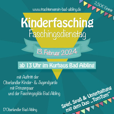 Plakat Kinderfasching Bad Aibling 2024