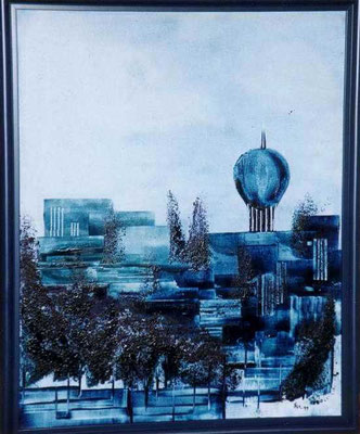 "City blue", Malplatte 40 x 30, 160 €