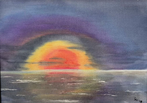 "Sonnenuntergang", Malplatte 30 x 40, 200 €