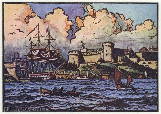 Fernand Paul Chevallier d'après Morel-Fatio, "Brest, l'entrée du port au XIXe siècle" / Cahier N° 14 - Avril-juin 1957